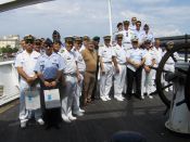 Grupo de alunos do Instituto Universitrio Militar visita NAVIO HOSPITAL GIL EANNES